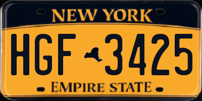 NY license plate HGF3425