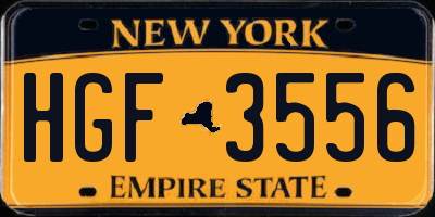 NY license plate HGF3556