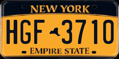 NY license plate HGF3710