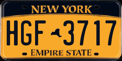NY license plate HGF3717