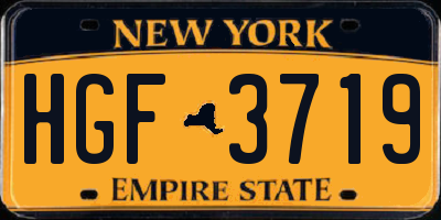 NY license plate HGF3719