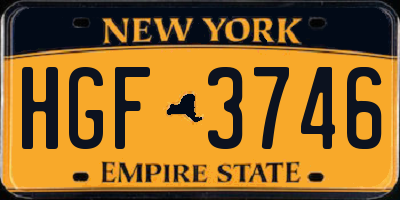 NY license plate HGF3746