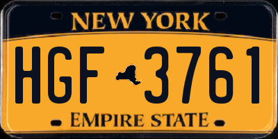 NY license plate HGF3761