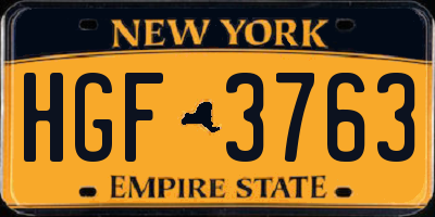 NY license plate HGF3763