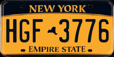 NY license plate HGF3776