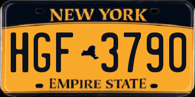NY license plate HGF3790