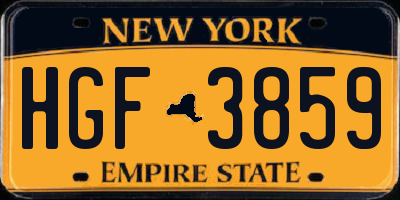 NY license plate HGF3859