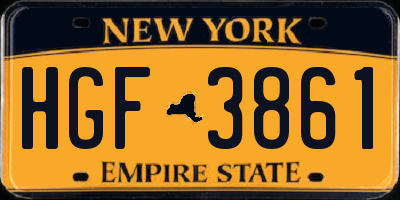 NY license plate HGF3861