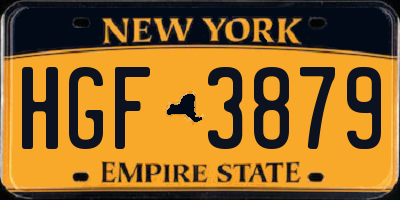 NY license plate HGF3879