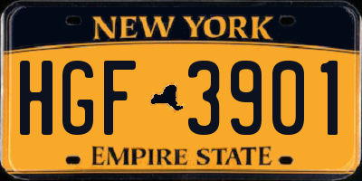 NY license plate HGF3901