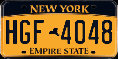 NY license plate HGF4048