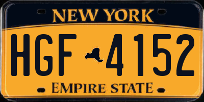NY license plate HGF4152
