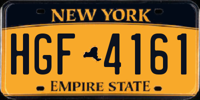 NY license plate HGF4161