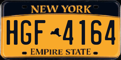 NY license plate HGF4164