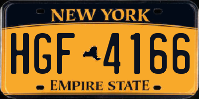 NY license plate HGF4166