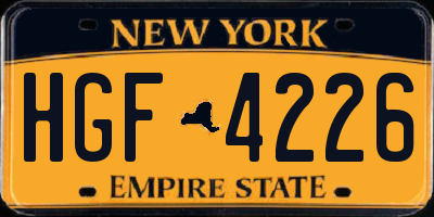 NY license plate HGF4226