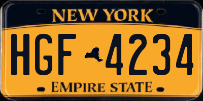 NY license plate HGF4234