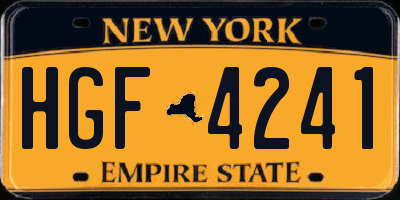 NY license plate HGF4241