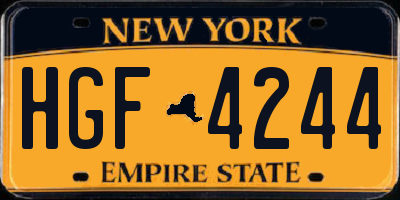 NY license plate HGF4244