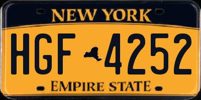 NY license plate HGF4252