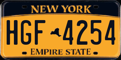 NY license plate HGF4254