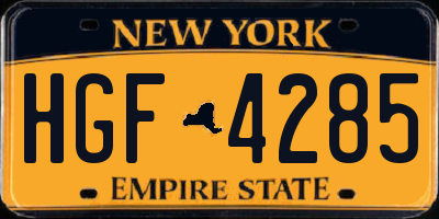 NY license plate HGF4285