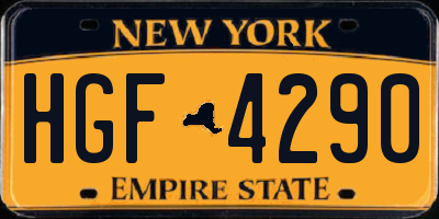 NY license plate HGF4290