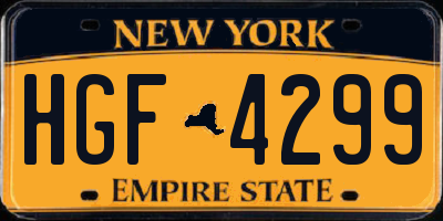 NY license plate HGF4299