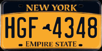 NY license plate HGF4348