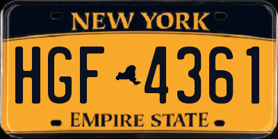 NY license plate HGF4361