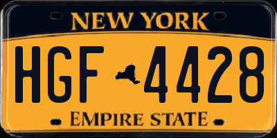 NY license plate HGF4428