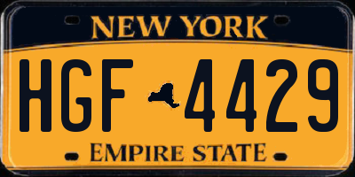 NY license plate HGF4429