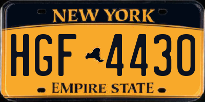 NY license plate HGF4430