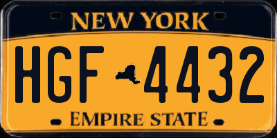 NY license plate HGF4432