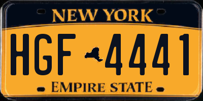 NY license plate HGF4441