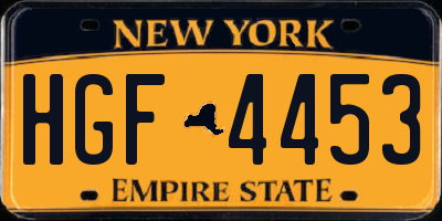 NY license plate HGF4453