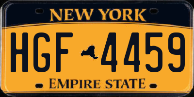 NY license plate HGF4459