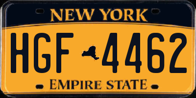 NY license plate HGF4462
