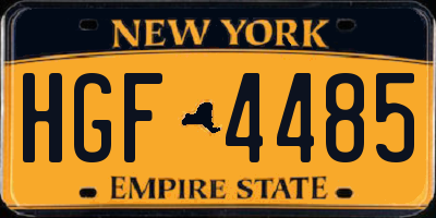 NY license plate HGF4485
