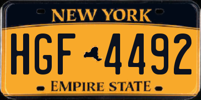 NY license plate HGF4492