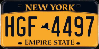 NY license plate HGF4497