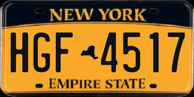 NY license plate HGF4517