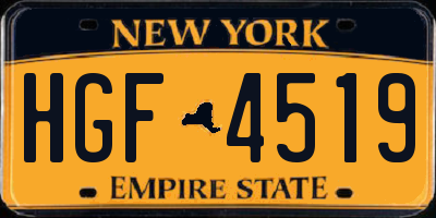 NY license plate HGF4519