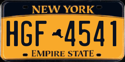 NY license plate HGF4541