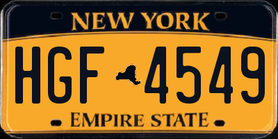 NY license plate HGF4549