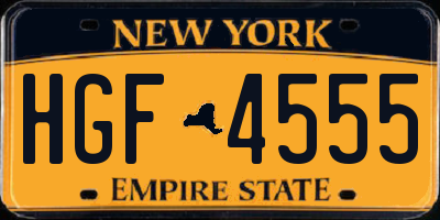 NY license plate HGF4555