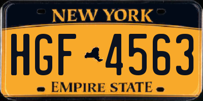 NY license plate HGF4563