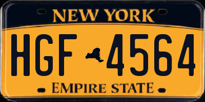 NY license plate HGF4564