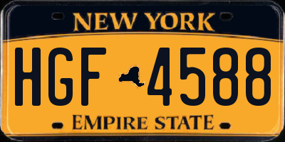 NY license plate HGF4588