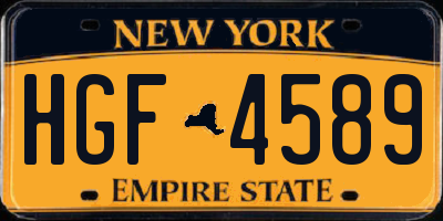 NY license plate HGF4589